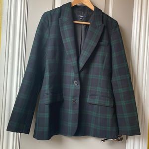 MADEWELL Plaid Shrunken Blazer size 12